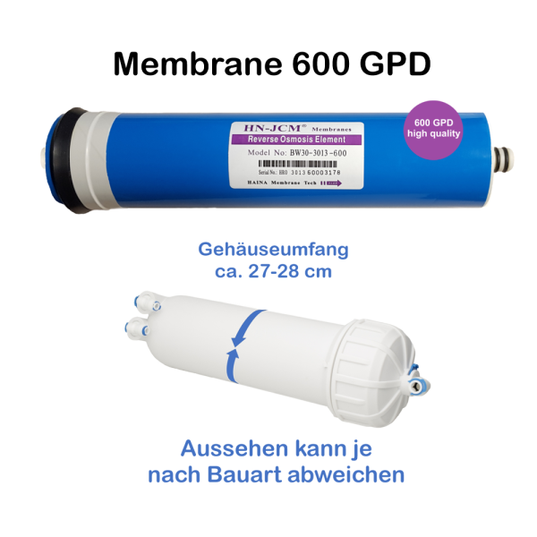 Membrane 600 GPD Gehäusedurchmesser außen 27-28 cm Ultimate PLUS 600/800
