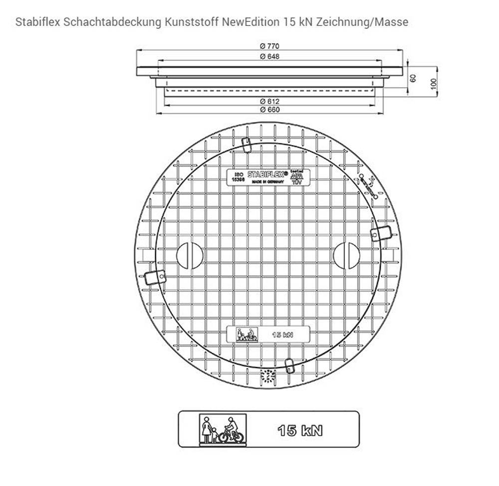 STABIFLEX, Abdeckung NewEdition-15kN-Typ1, mit Griffmulden