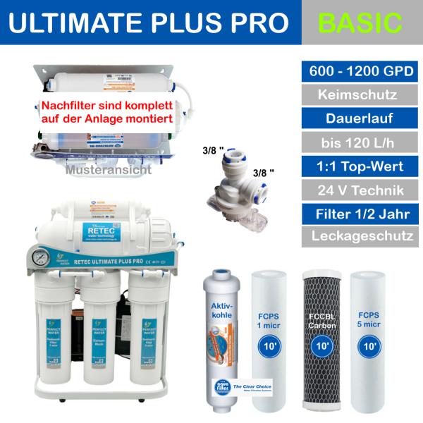 Ultimate PLUS Basic 800 GPD Osmoseanlage-Wasserfilter