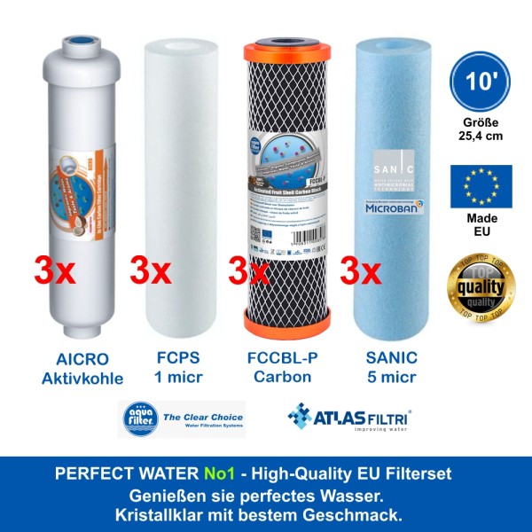 10' High Quality Filter-Sparset 1,5 Jahr Perfect Water No 1
