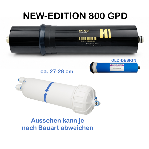 Membrane 800 GPD Gehäusedurchmesser außen 27-28 cm Ultimate PLUS 600/800