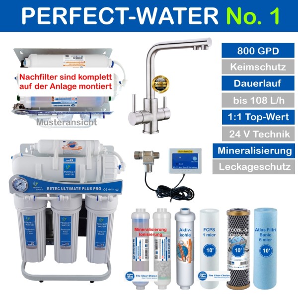 Ultimate PLUS PRO Umkehrosmoseanlage Perfect-Water No.1 800 GPD (B-WARE)
