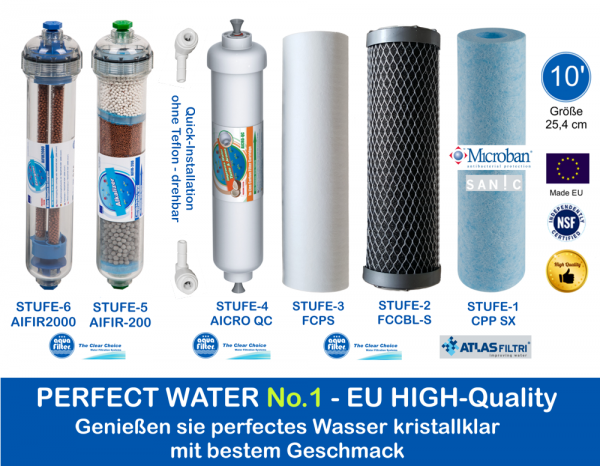 High Quality Filterset 10' Perfect Water No 1 Ionisierung und Alkalisierung