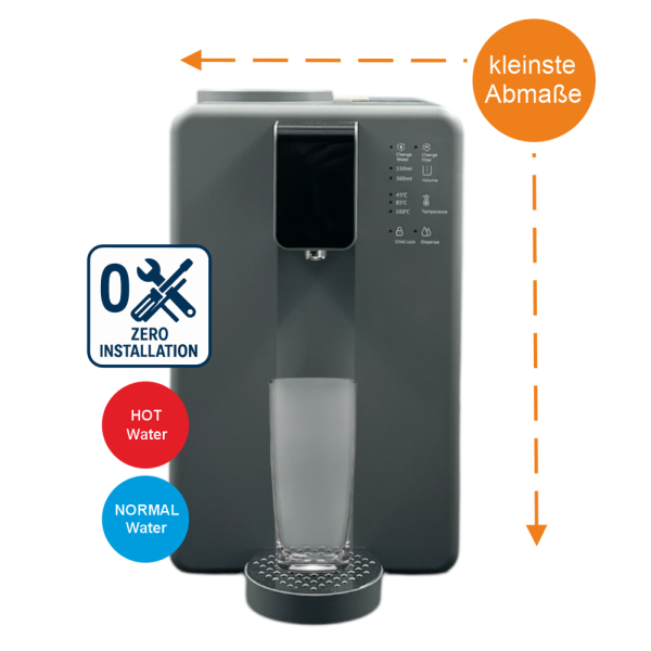 PureCompact ULTRA-KOMPAKTE Osmoseanlage HOT COLD Zero Schadstoffe Plug and Use
