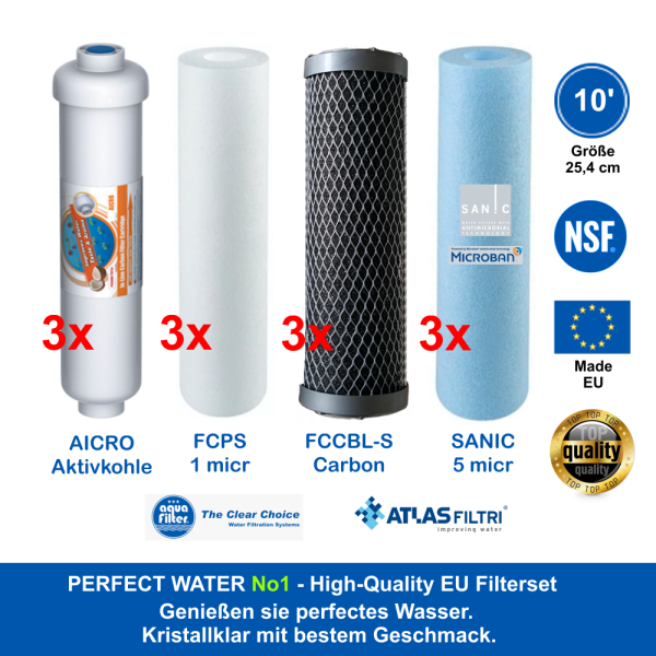 10' High Quality Filter-Sparset 1,5 Jahr Perfect Water No 1