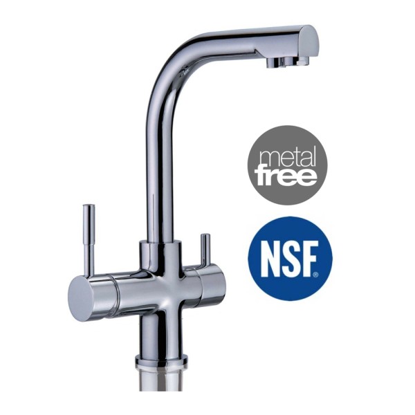 Drei-Wege-Wasserhahn MERCURY Farbe:Chrom METAL FREE smoseanlagen, Wasserfilter